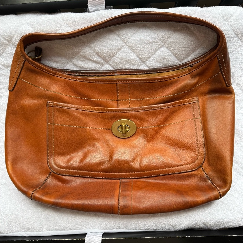 COACH Ergo turnlock Hobo Vachetta Leather Y2K Vintage XL